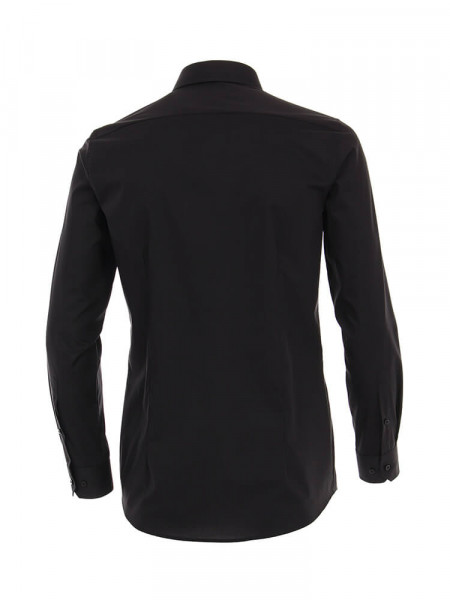 VENTI Slim Fit Hemd Schwarz Kent Popeline