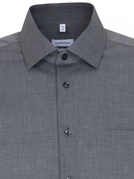 SEIDENSTICKER Regular Fit Hemd Anthrazit Business Kent Fil à Fil - Ansicht 2