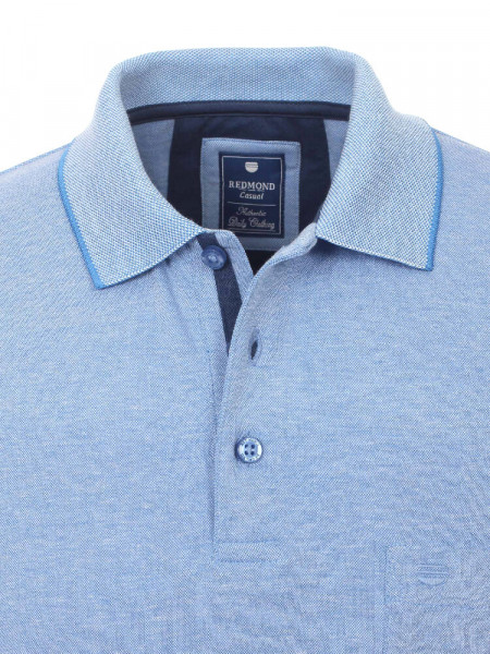 REDMOND Poloshirt Mittelblau Piqué - Ansicht 1