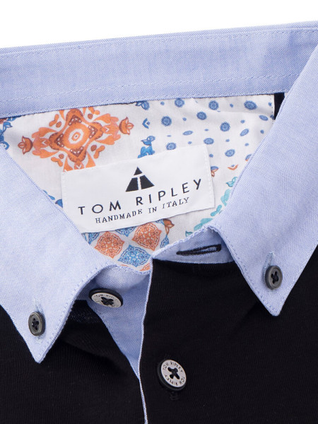 TOM RIPLEY Poloshirt Schwarz Extrafeine Qualität - Ansicht 1