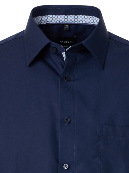VENTI Comfort Fit Hemd Dunkelblau Kent Popeline - Ansicht 1