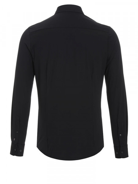PURE Extra Slim Fit Hemd Schwarz Haifisch Jersey