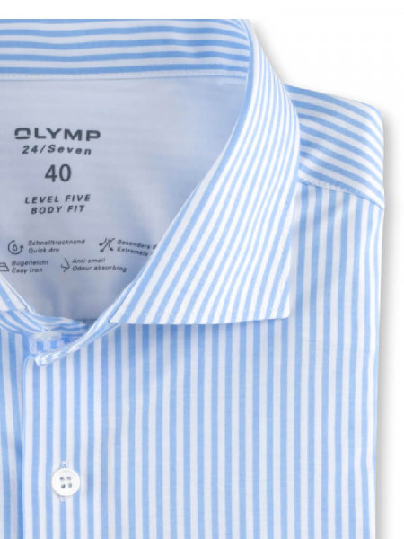 OLYMP Slim Fit Hemd Dunkelblau Kent Jersey