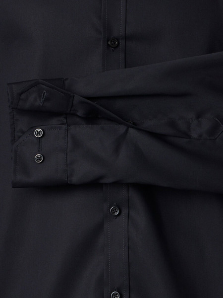 VENTI Slim Fit Hemd Schwarz Kent Popeline - Ansicht 2