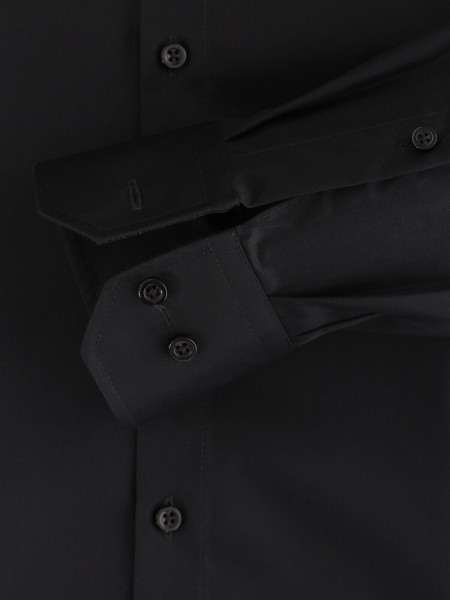 VENTI Regular Fit Hemd Schwarz Kent Twill - Ansicht 2