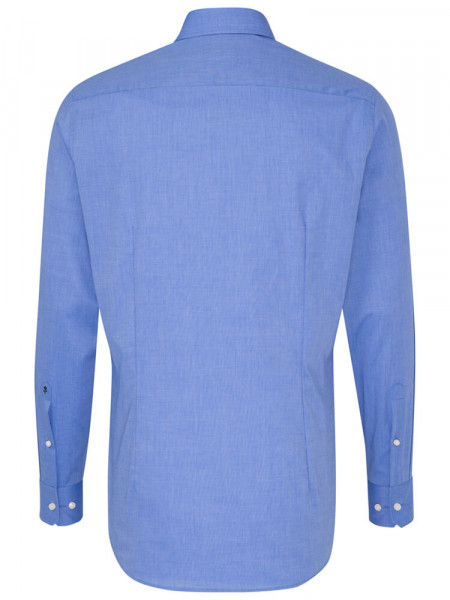 SEIDENSTICKER Tailored Fit Hemd Mittelblau Business Kent Fil à Fil
