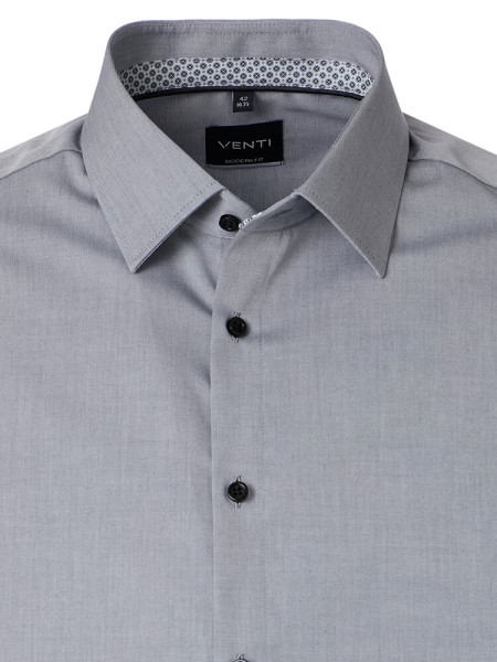 VENTI Regular Fit Hemd Anthrazit Kent Popeline - Ansicht 1