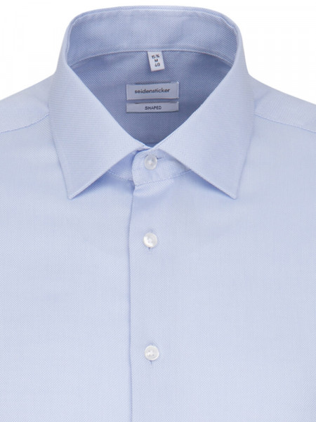 SEIDENSTICKER Tailored Fit Hemd Hellblau Business Kent Struktur - Ansicht 2