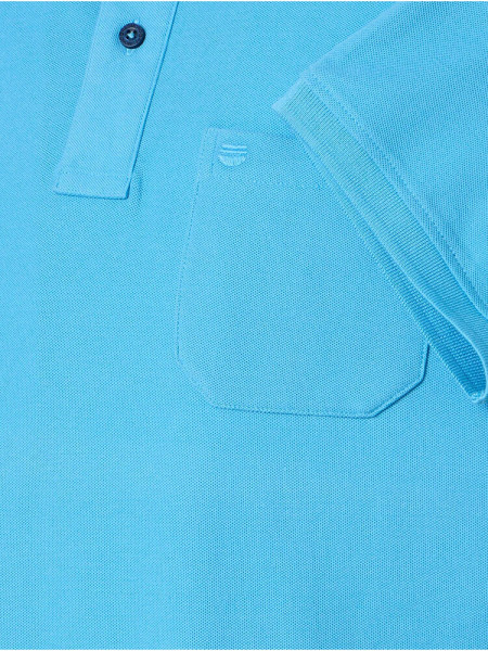 REDMOND Poloshirt Mittelblau Piqué - Ansicht 2