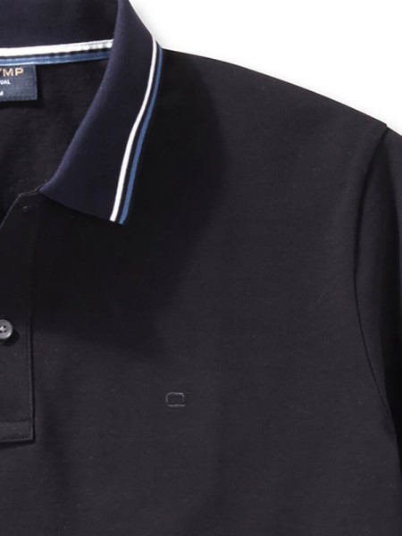 OLYMP Poloshirt Schwarz Piqué