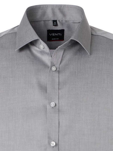 VENTI Slim Fit Hemd Grau Kent Popeline - Ansicht 1