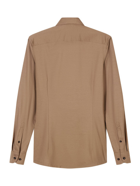 OLYMP Slim Fit Hemd Hellbraun New York Kent Jersey