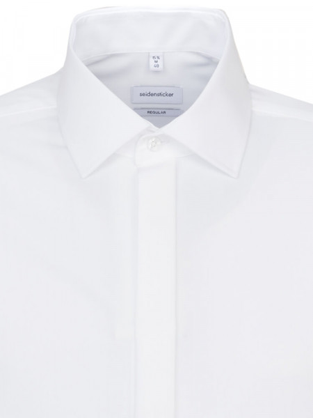 SEIDENSTICKER Regular Fit Hemd Weiß Business Kent Popeline - Ansicht 2