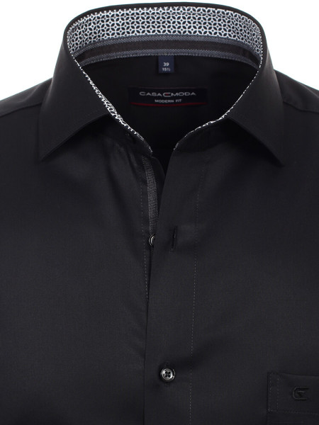 CASAMODA Regular Fit Hemd Schwarz Kent Easy Care  - Ansicht 1