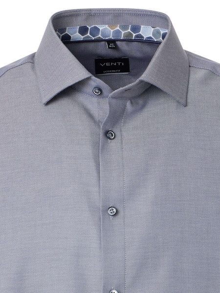 VENTI Regular Fit Hemd Anthrazit Kent Popeline - Ansicht 1