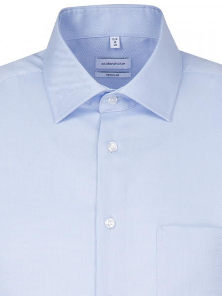 SEIDENSTICKER Regular Fit Hemd Hellblau Business Kent Struktur - Ansicht 2