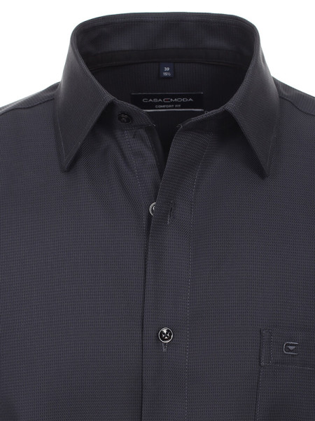 CASAMODA Comfort Fit Hemd Schwarz Kent Struktur - Ansicht 1