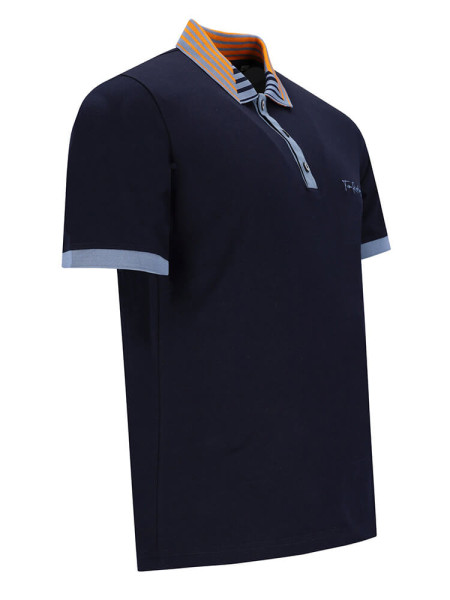TOM RIPLEY Poloshirt Marine Extrafeine Qualität - Ansicht 1