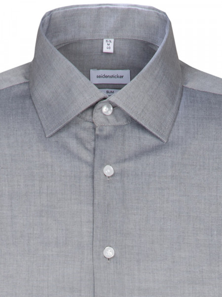 SEIDENSTICKER Slim Fit Hemd Grau Business Kent Chambray - Ansicht 2