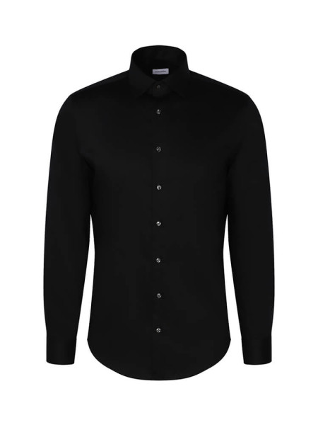 SEIDENSTICKER Tailored Fit Hemd Schwarz New Kent Twill